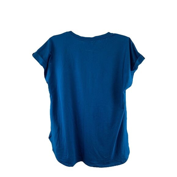 Womens T-Shirt Size Medium Blue God Bless America Graphic Shirt Made in the USA - Picture 2 of 9